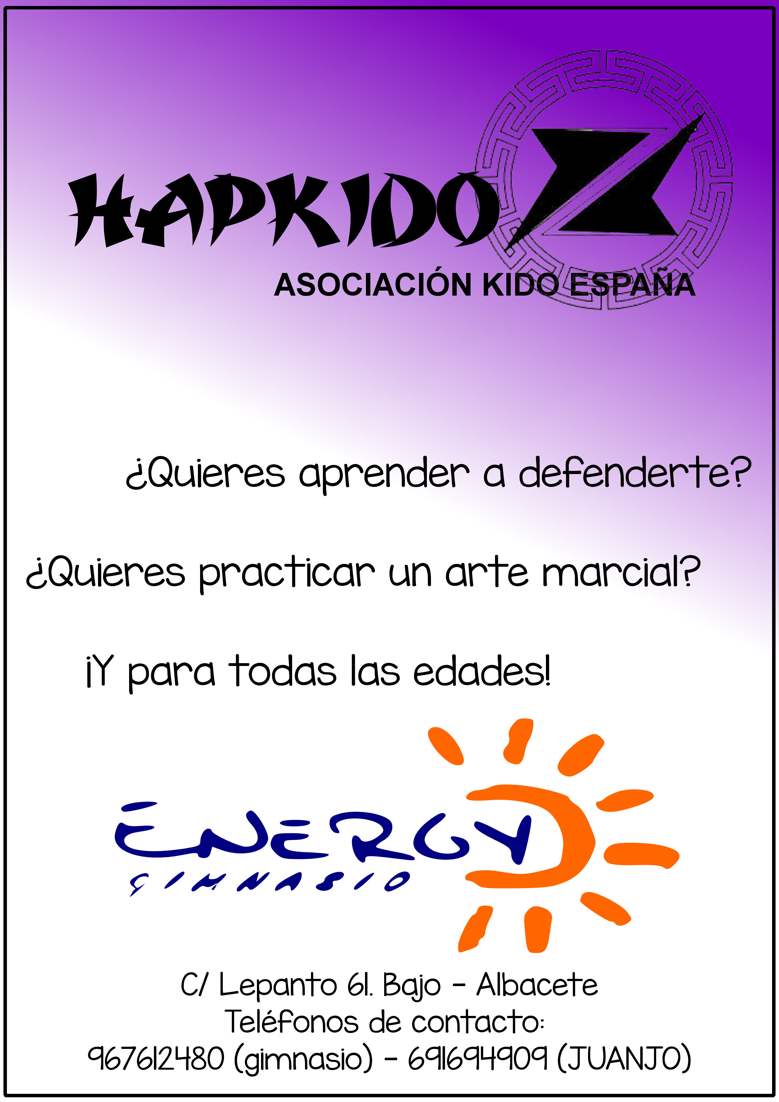 ANUNCIO HAPKIDO GIMNASIO ENERGY